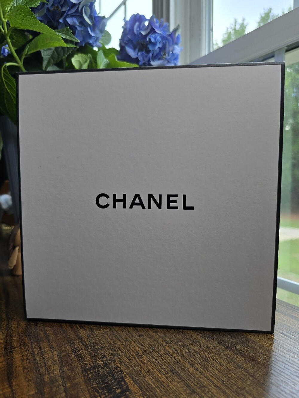 CHANEL Black on White Logo Gift Box